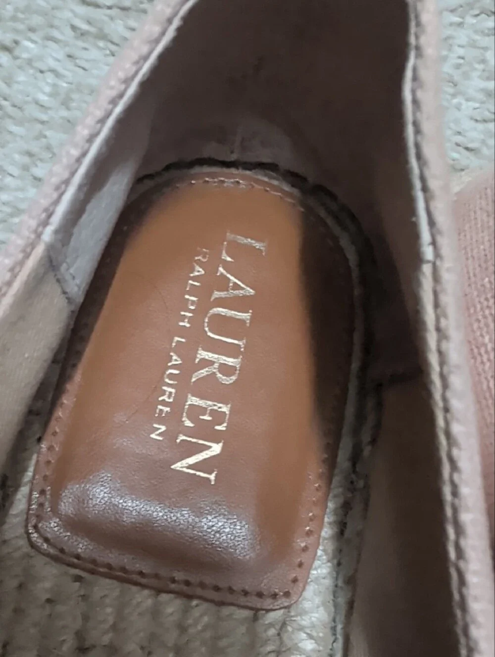 💗🏇 Lauren 🏇💗 Ralph Lauren Blush Pink Canvas Espadrille Slip-Ons Sz 8